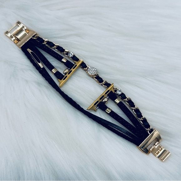 Black Themed Smart Watchband for Apple Watch 42/44/45 - Picture 1 of 6